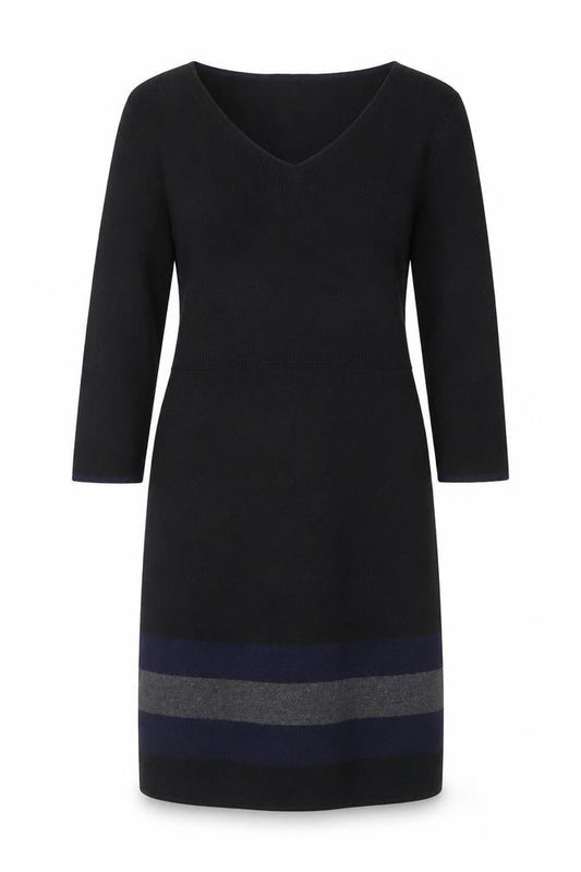 Monsoon Women’s Black Colourblock Knit Shift Dress Size 12