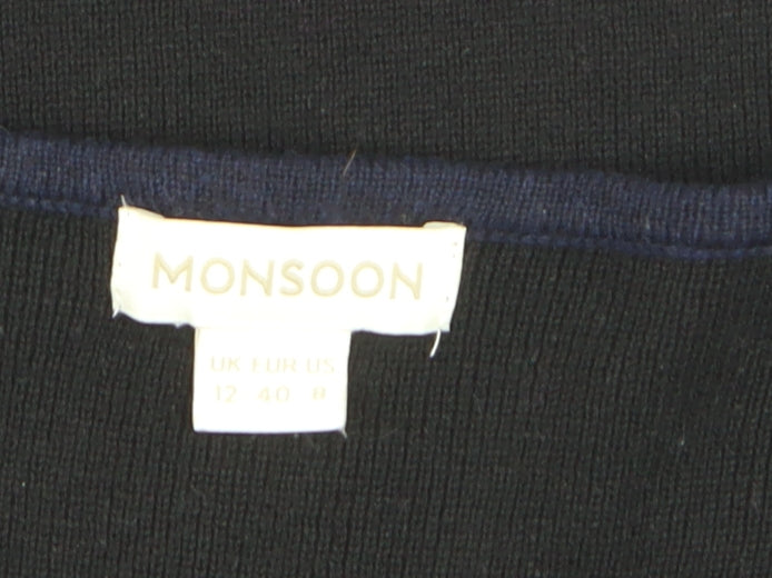 Monsoon Women’s Black Colourblock Knit Shift Dress Size 12