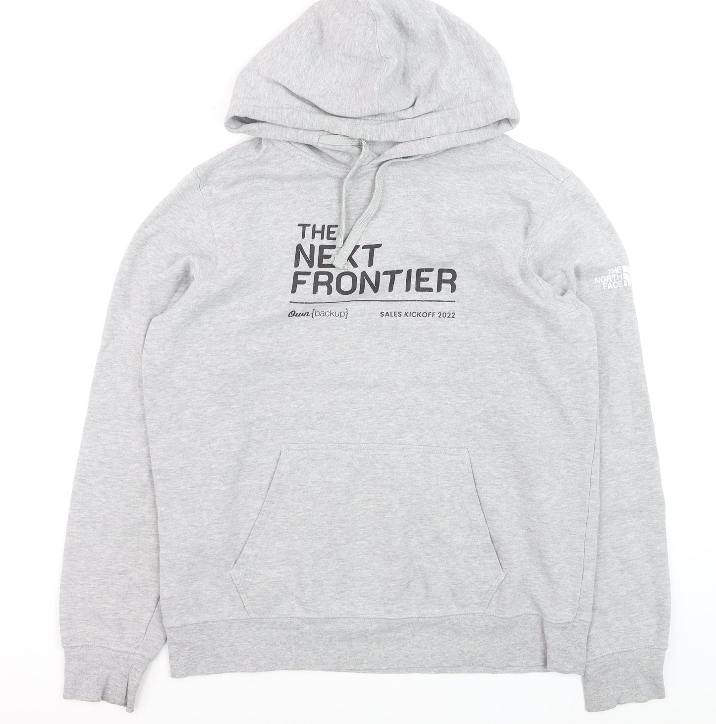 The North Face Men’s Grey Pullover Hoodie M Fleece Cotton Blend