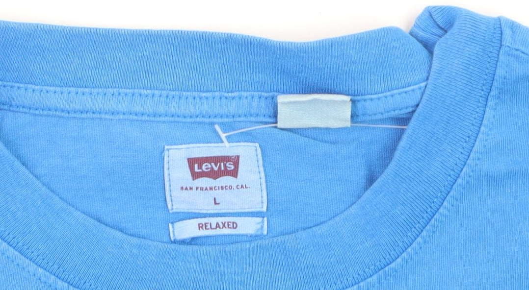 Levi's Mens Blue Relaxed Fit Crew Neck Cotton T-Shirt Size L