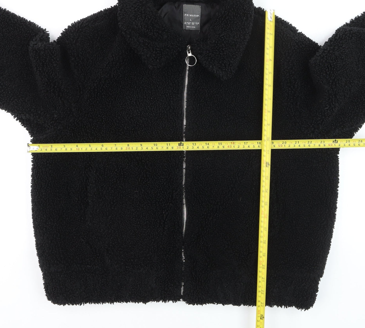 Primark Women’s Black L Bomber Jacket Fleece Full Zip Casual