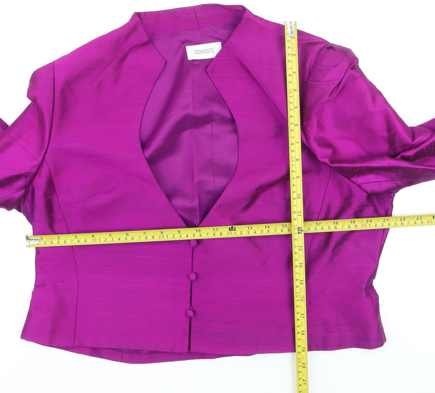 Condici Women's Purple Silk Long Sleeve Wrap Blouse Size 18