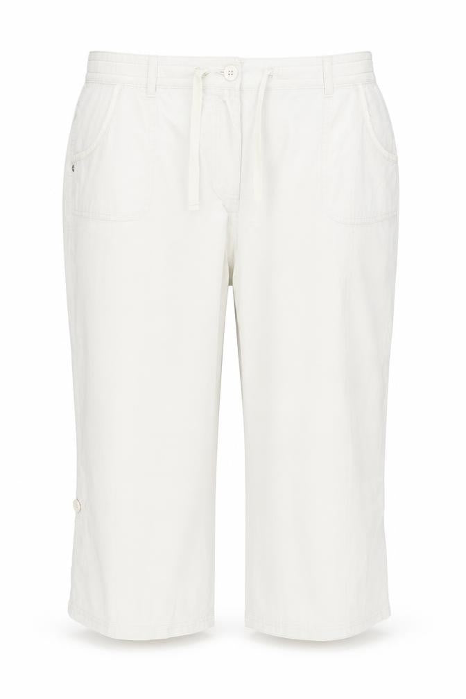 BHS Women’s Beige Cotton Blend Capri Trousers Size 18