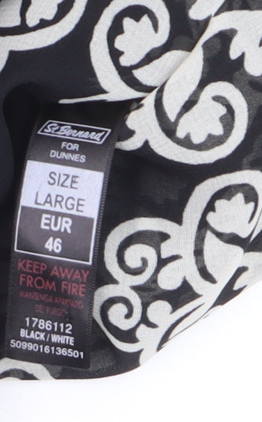 St. Bernard for Dunnes Women’s Black Floral Tunic Blouse Size L