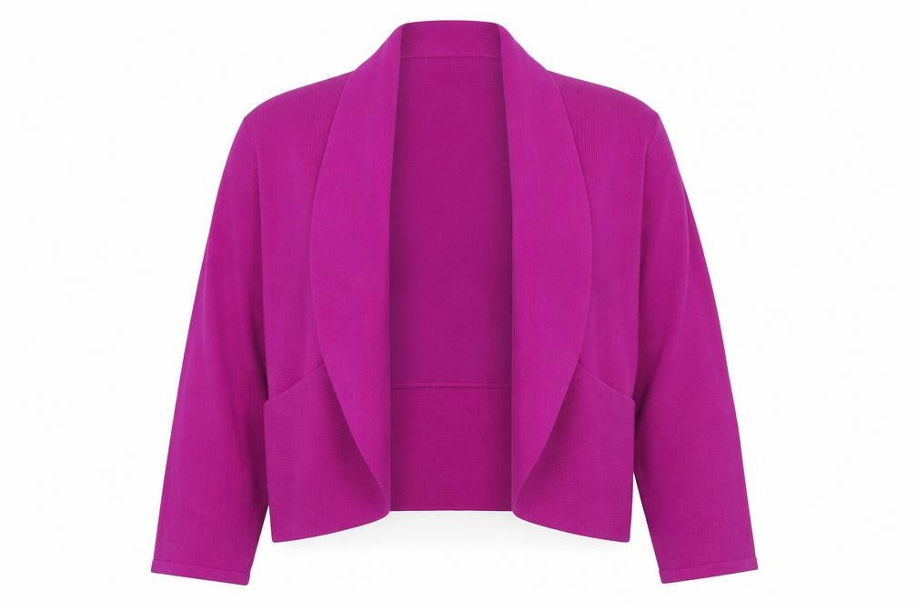 Gallery Women’s Purple Cropped Blazer Jacket Size Large UK 14