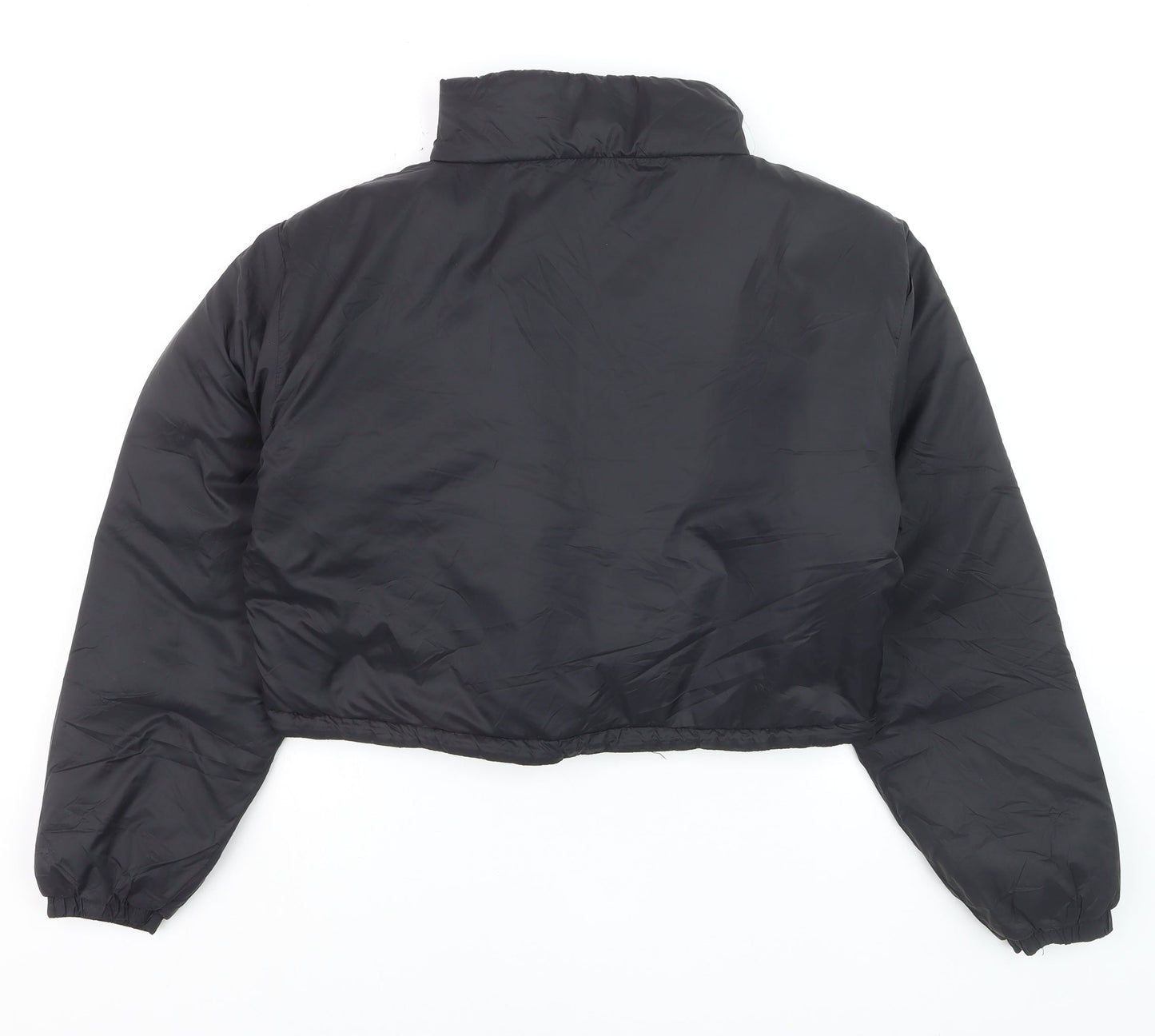 The Rockn Rev Women's Black Cropped Puffer Jacket UK 12
