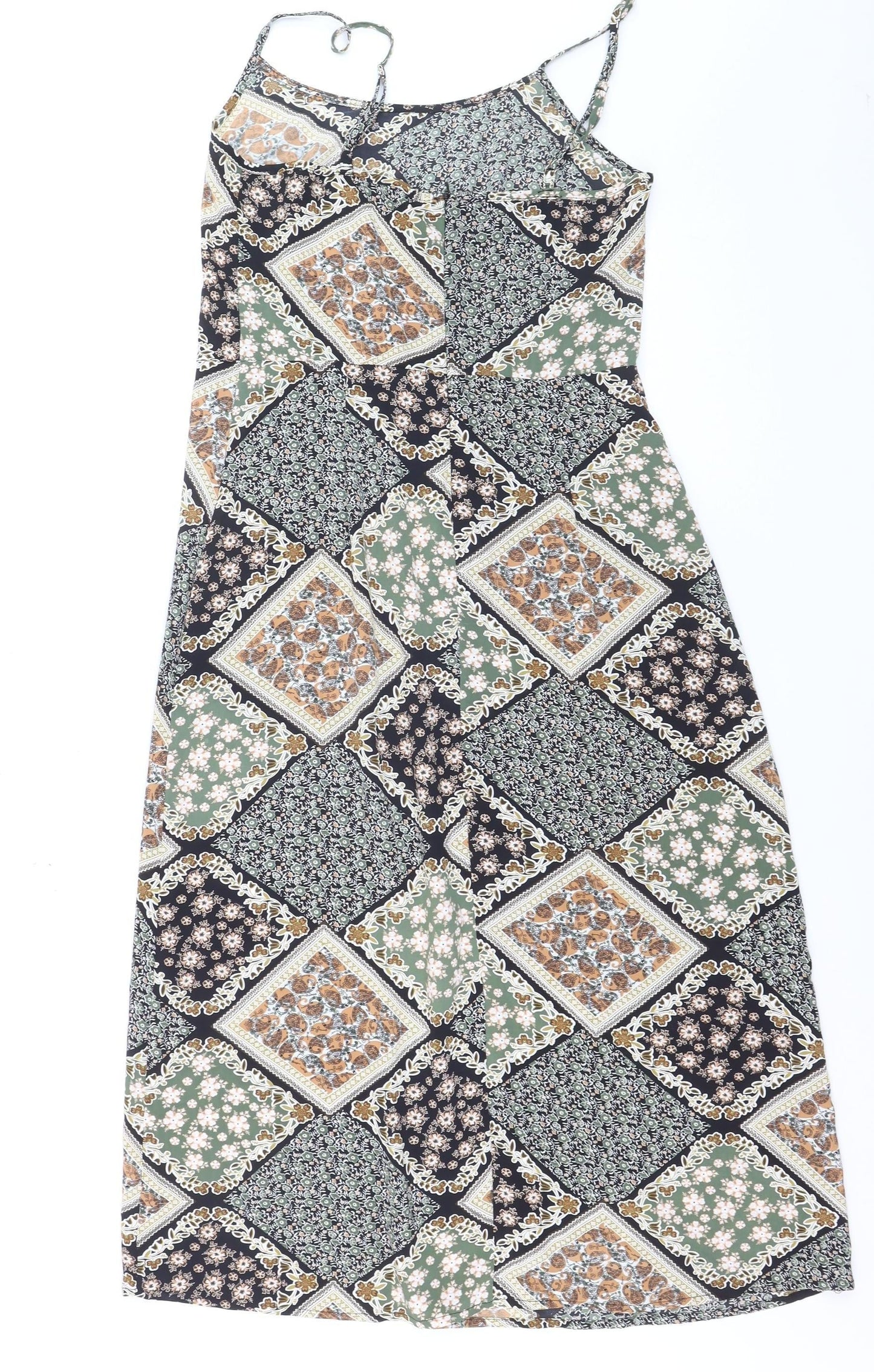 Cider Women's Multicoloured Midi Slip Dress M Bohemian Style