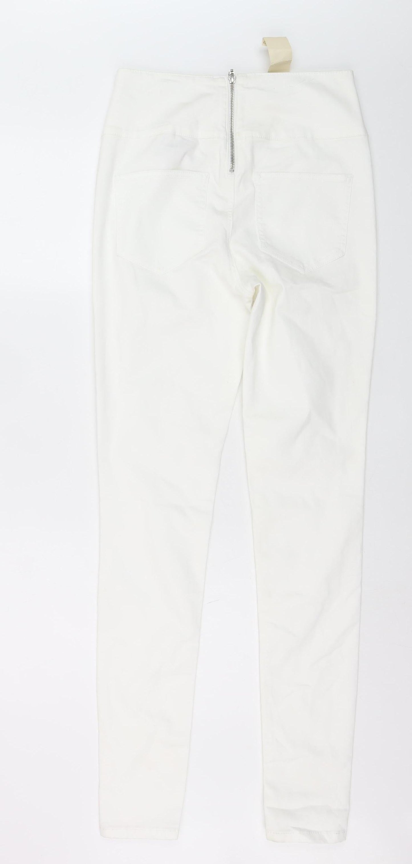 Pieces Women White High Waist Slim Jegging Jeans Size M