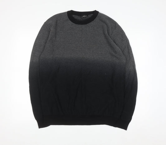Next Men's Black Knit Pullover Sweatshirt Size L Crew Neck