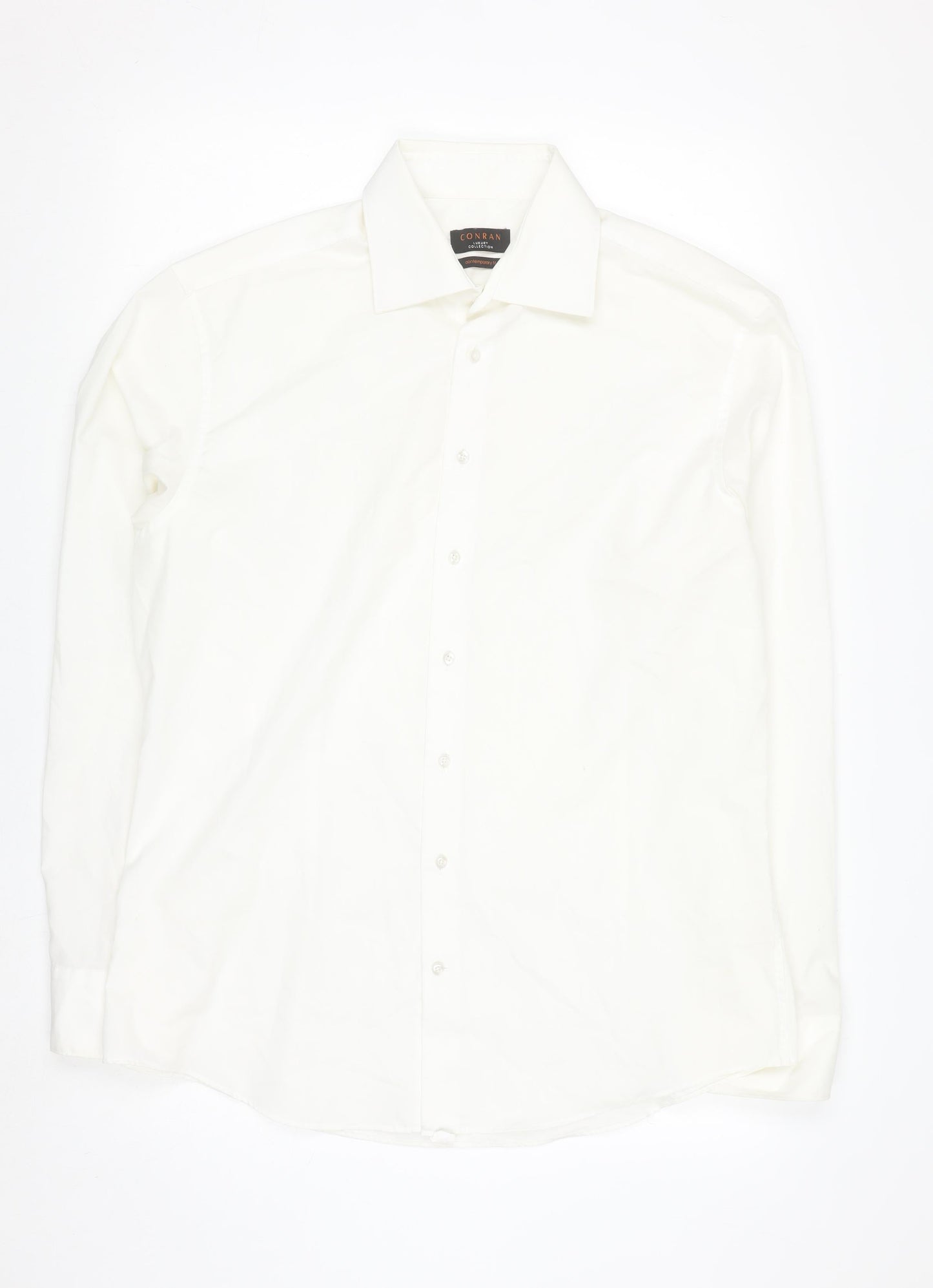 Conran Luxury Collection Men's White 16 Collar Contemporary Fit Shirt