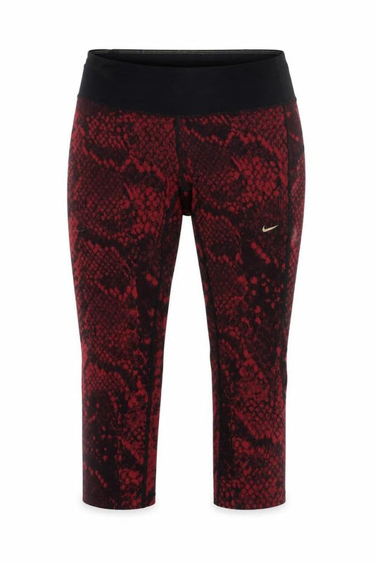 Nike Women Red Animal Print Dri-FIT Capri Leggings Size S