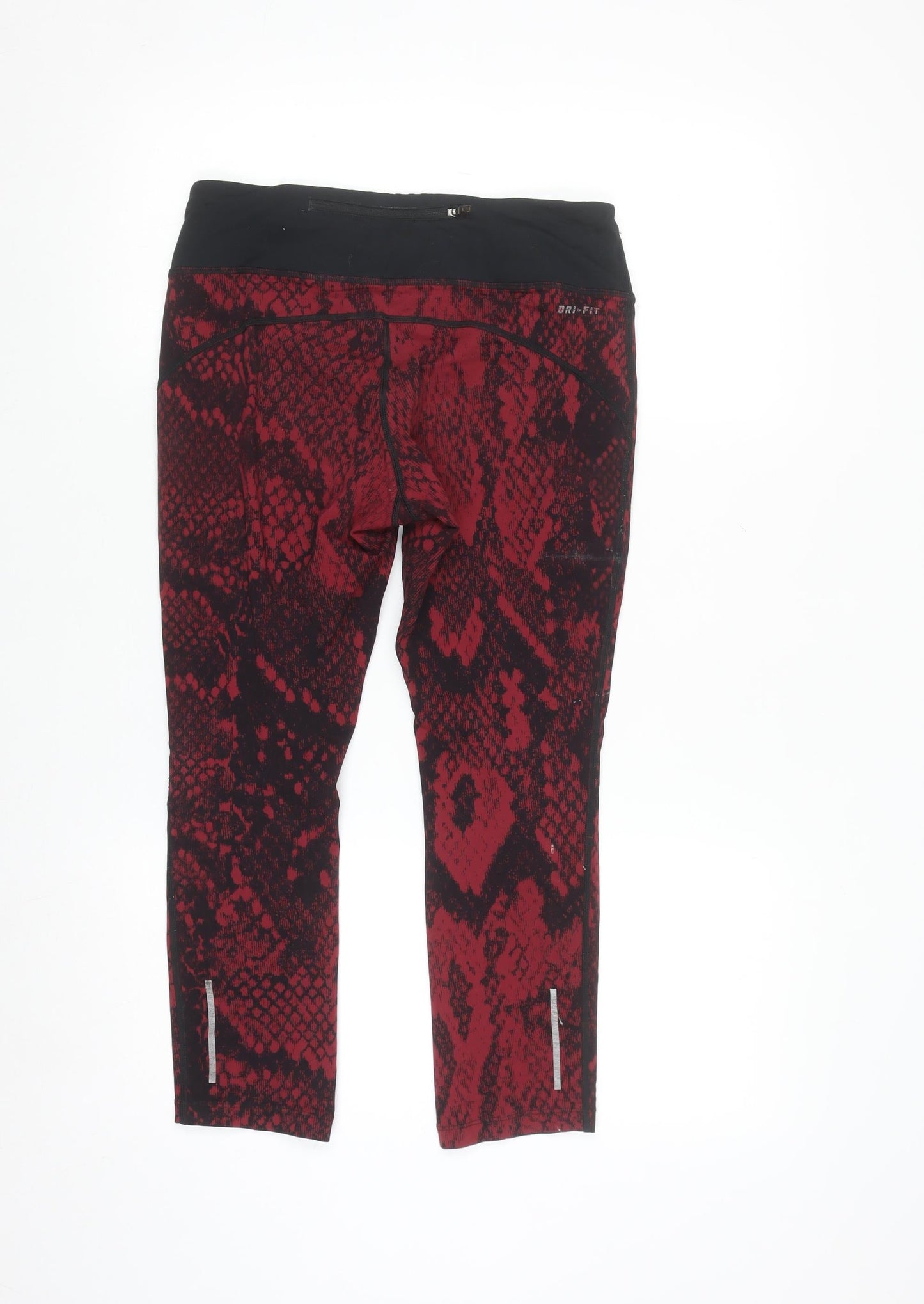 Nike Women Red Animal Print Dri-FIT Capri Leggings Size S