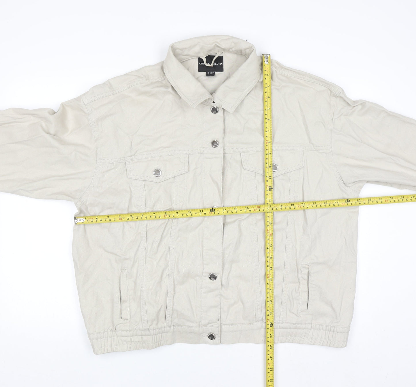 ONLY Carmakoma Beige Men's 2XL Cotton Denim Casual Jacket