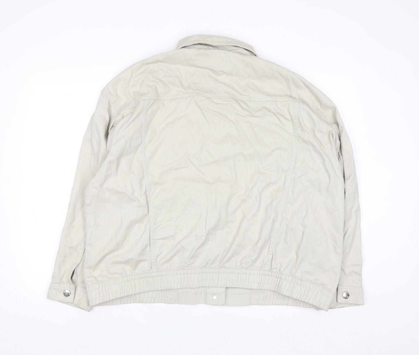 ONLY Carmakoma Beige Men's 2XL Cotton Denim Casual Jacket