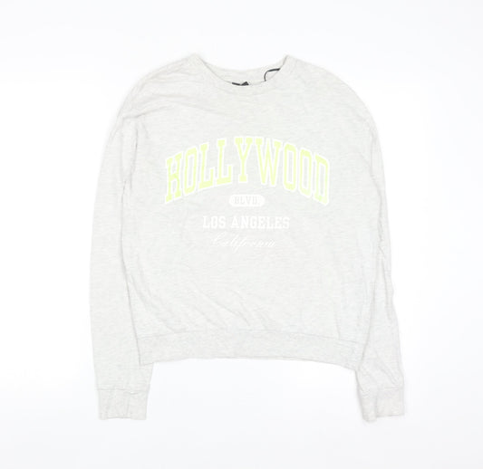 H&M Divided Women's Grey Hollywood Print Pullover Sweatshirt Size S
