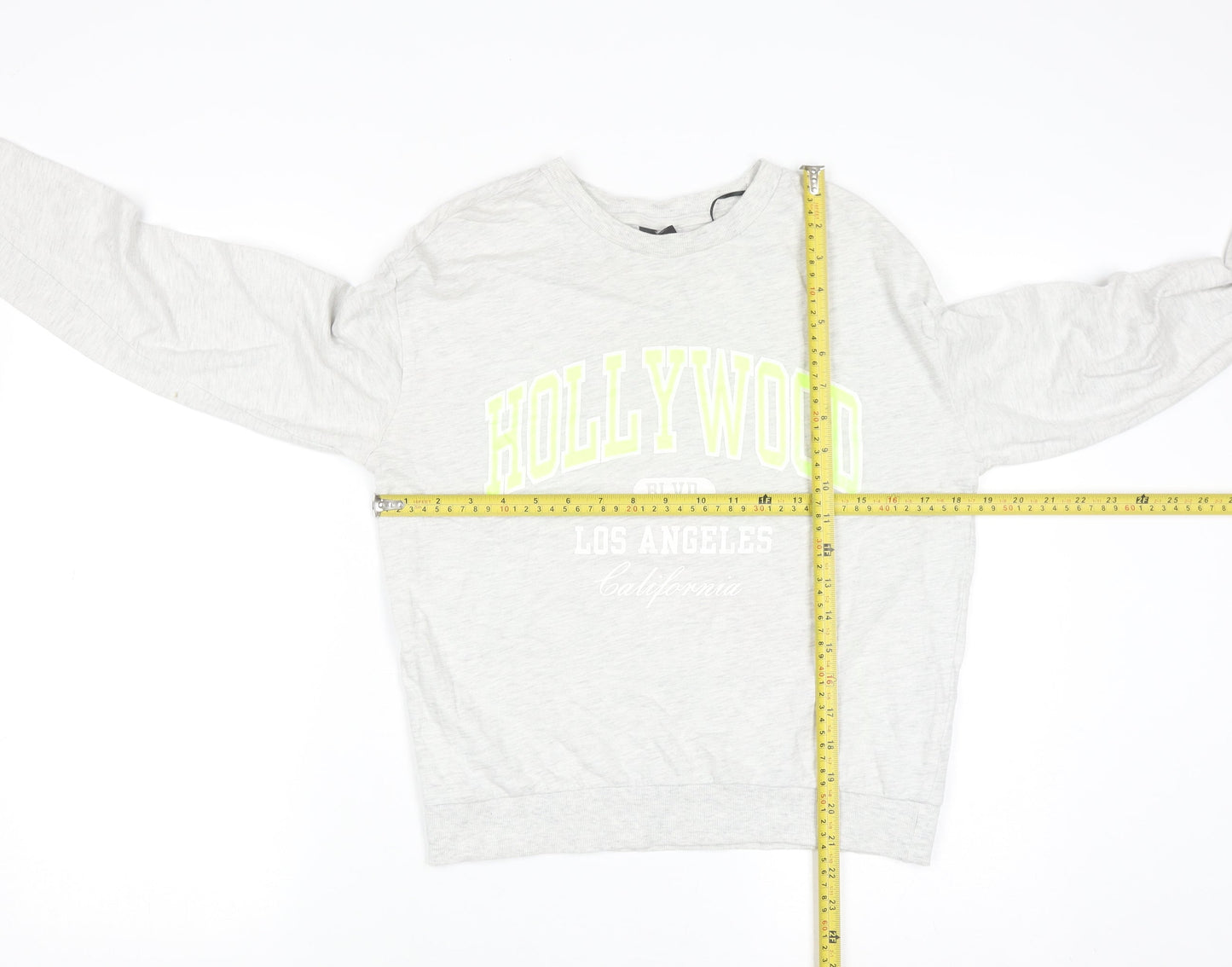H&M Divided Women's Grey Hollywood Print Pullover Sweatshirt Size S