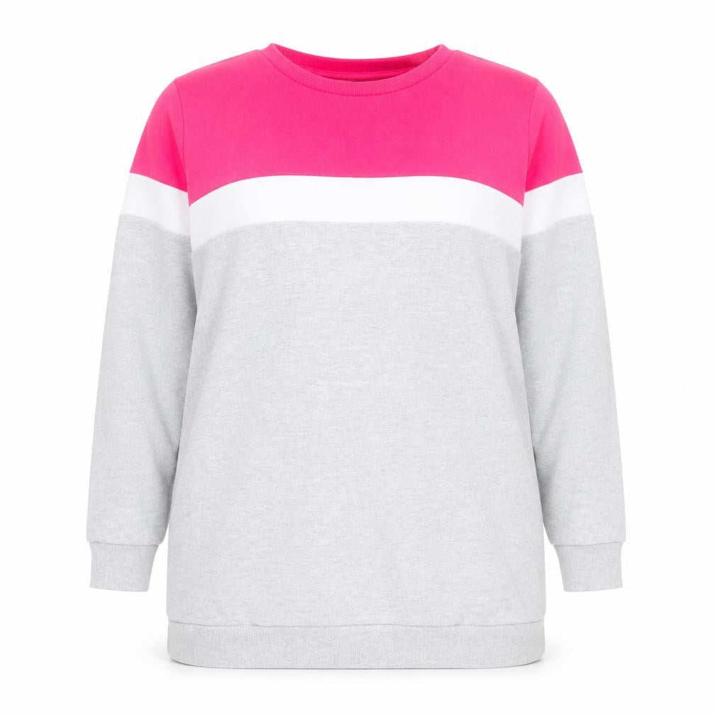 Yours Women’s Grey & Pink Colourblock Pullover Sweatshirt Size 22-24
