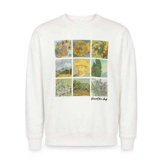 Primark Men’s White Vincent Van Gogh Art Graphic Pullover Sweatshirt XS