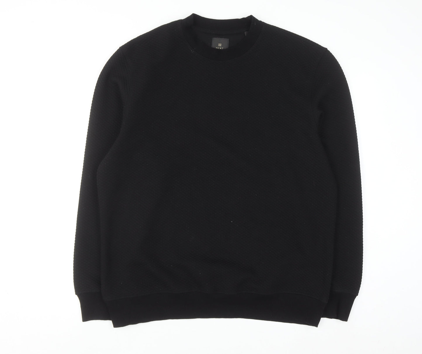 Next Men’s Black Crew Neck Pullover Sweatshirt L Regular Fit