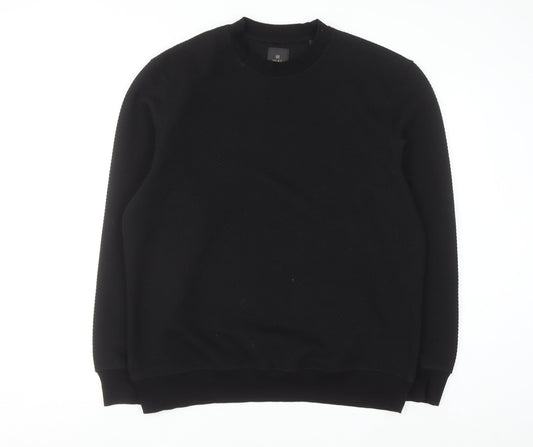 Next Men’s Black Crew Neck Pullover Sweatshirt L Regular Fit