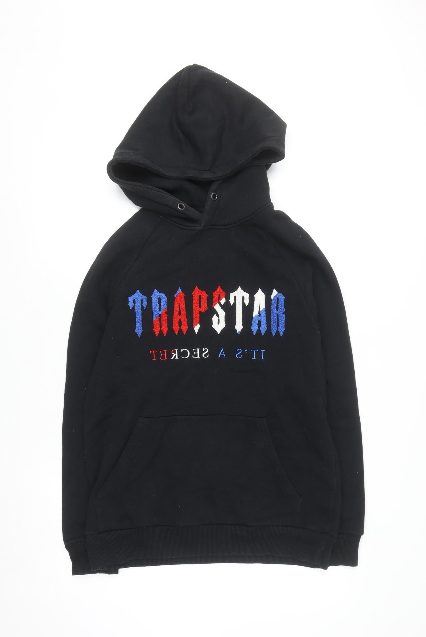 Trapstar Men's Black Pullover Hoodie S Embroidered Logo Streetwear