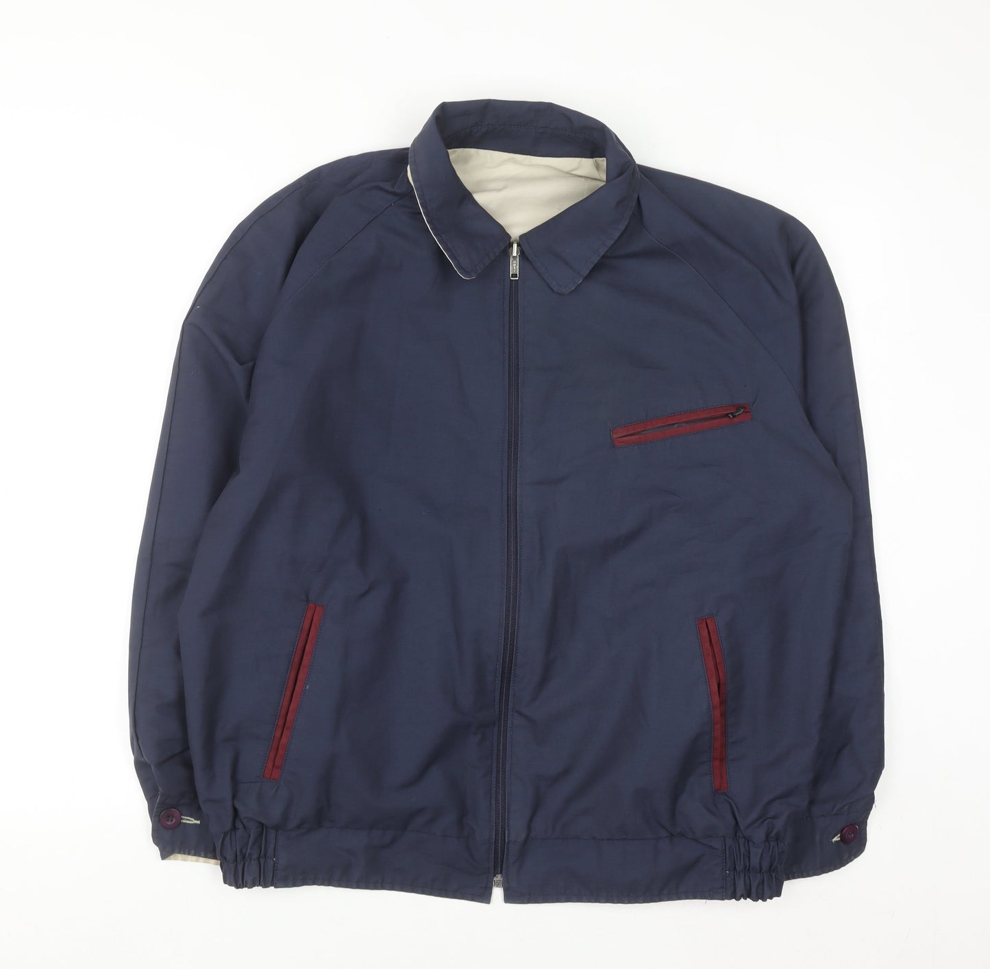 Aldor Men's Blue Reversible Bomber Jacket Size 40 Full Zip