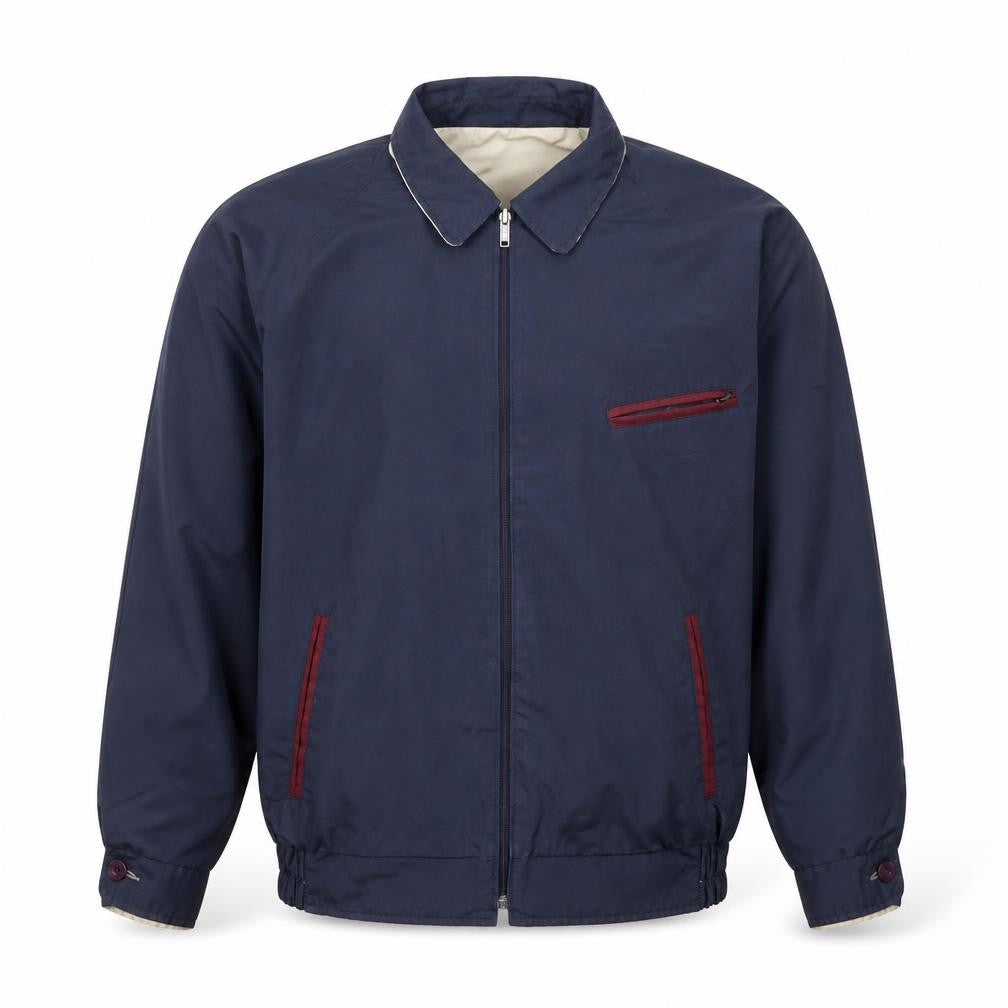 Aldor Men's Blue Reversible Bomber Jacket Size 40 Full Zip