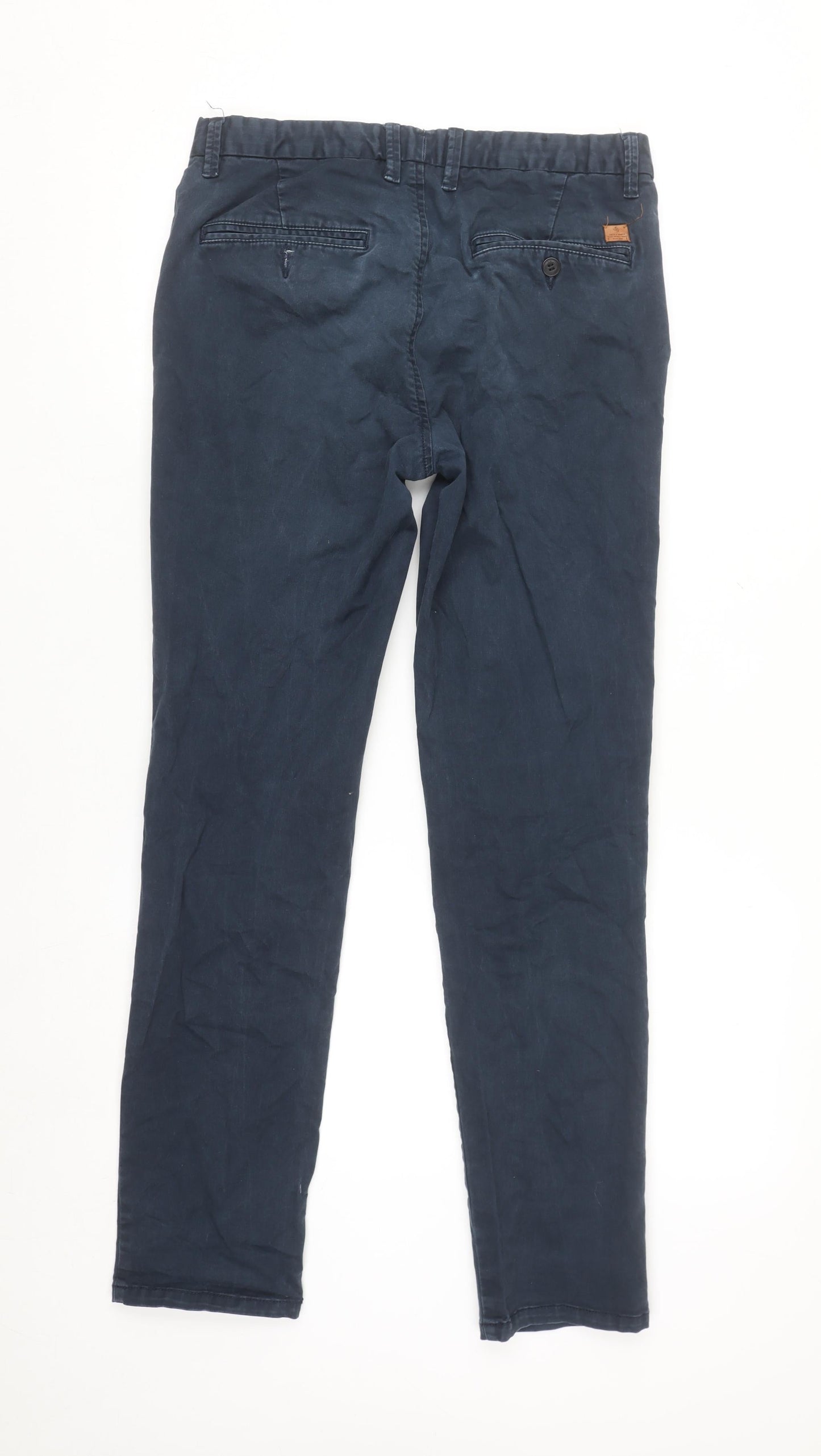 Jack & Jones Men's Blue Regular Fit Chino Trousers 30W 32L