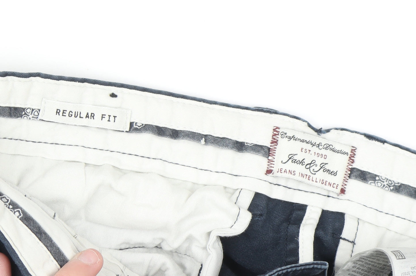 Jack & Jones Men's Blue Regular Fit Chino Trousers 30W 32L