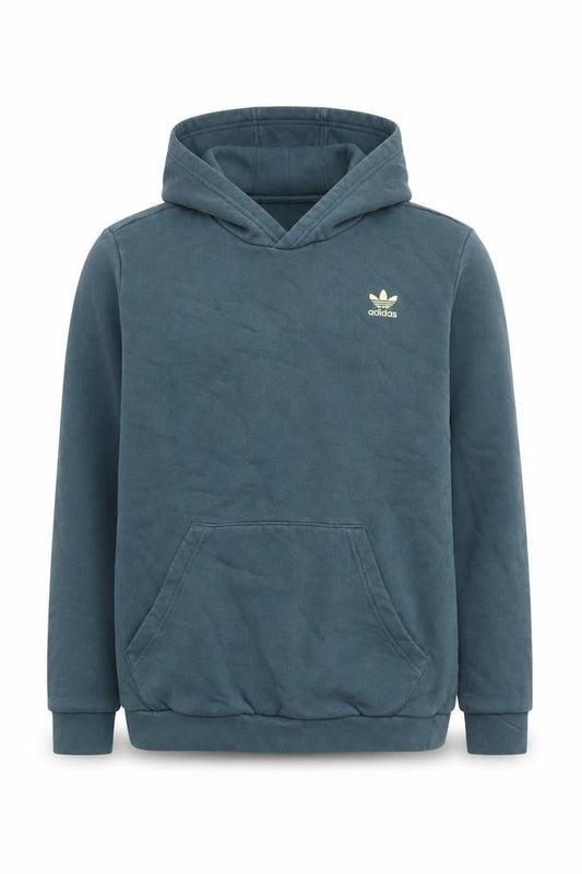 Adidas Boys Blue Pullover Hoodie Size 13-14 Years Cotton Blend