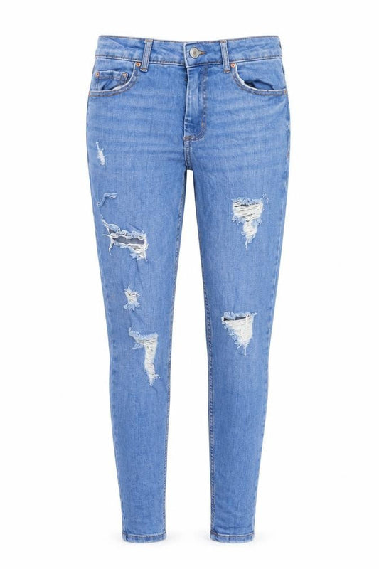 Primark Women Blue Distressed Skinny Jeans Size 10