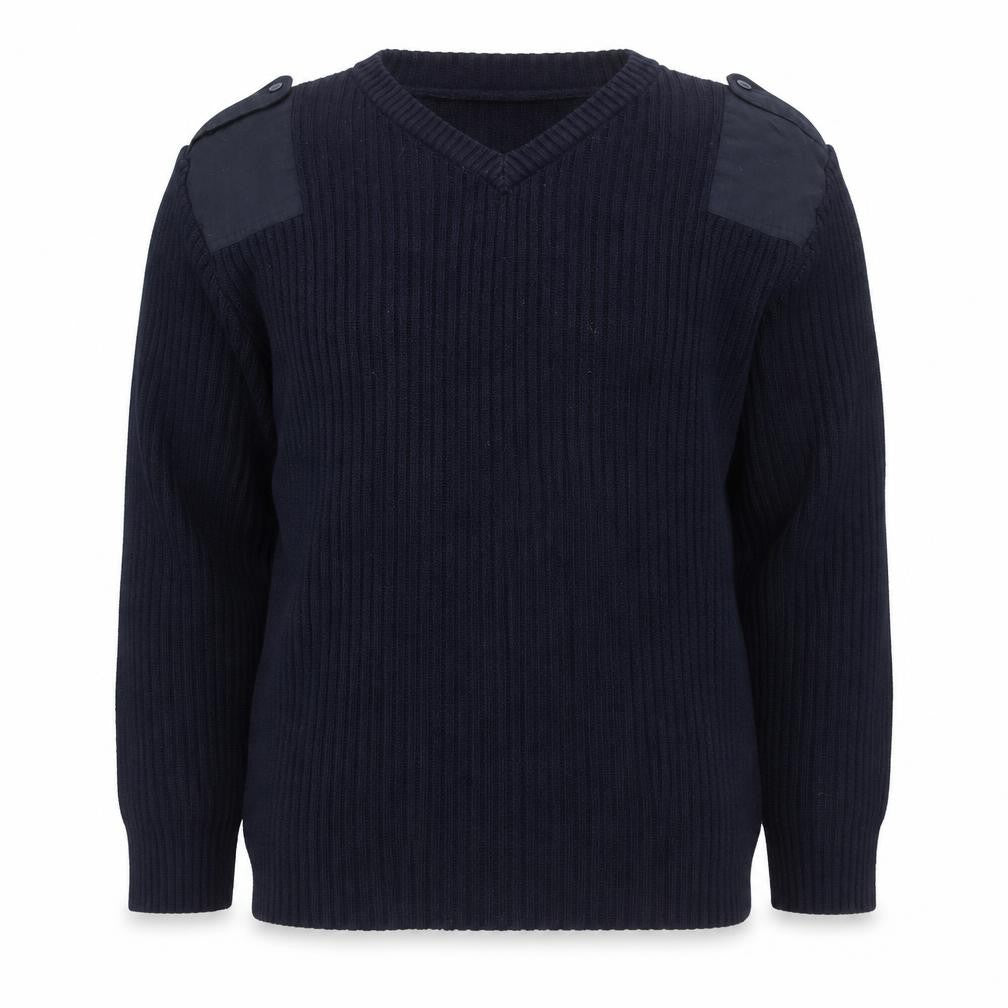 Fastrack Mens Blue 2XL V-Neck Chunky Knit Pullover Jumper