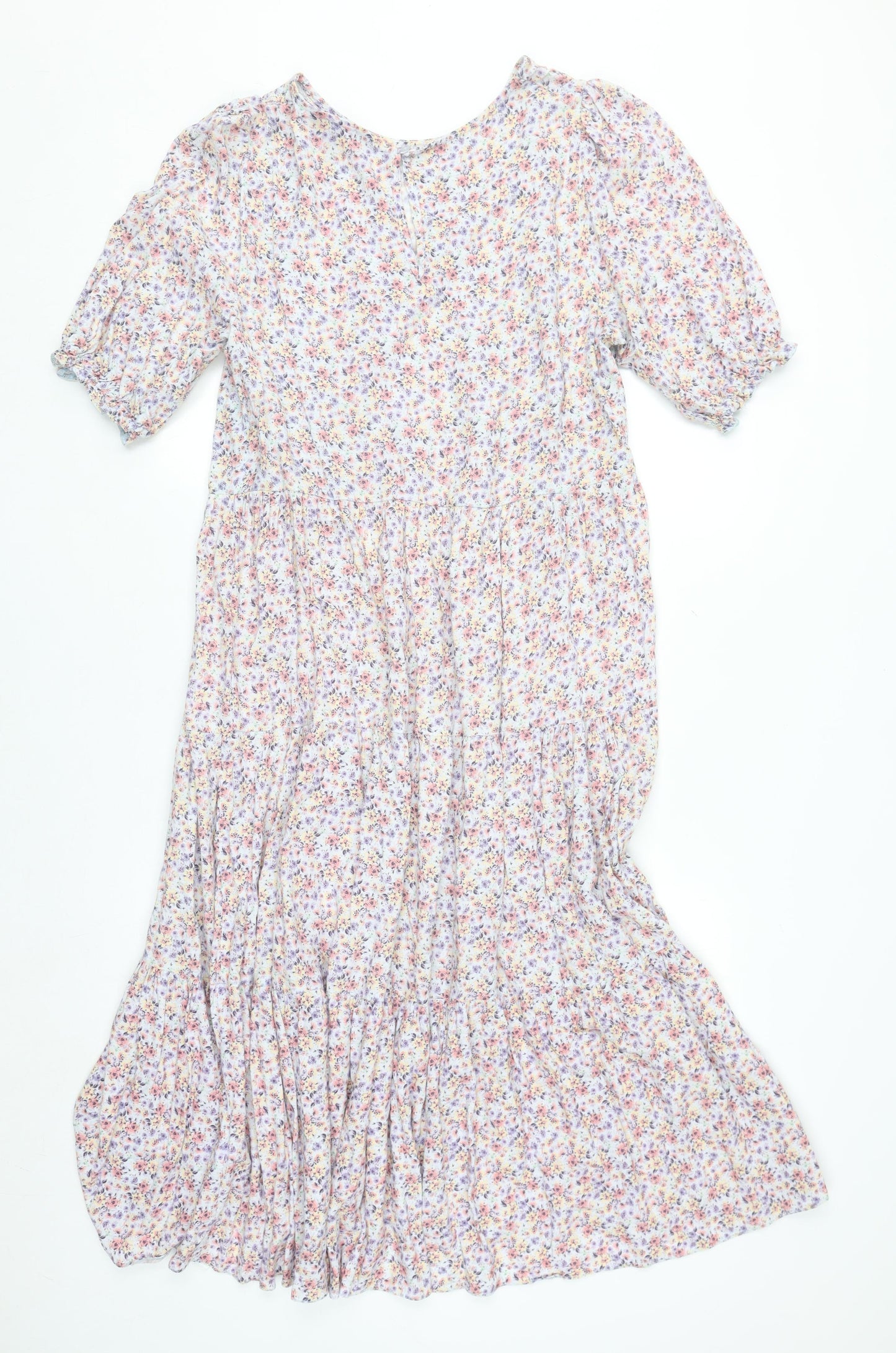 New Look Women's Multicoloured Floral Midi A-Line Dress Size 16