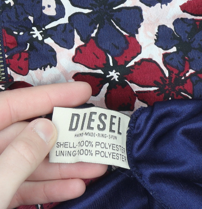 Diesel Womens Multicoloured Floral A-Line Sleeveless Short Dress S