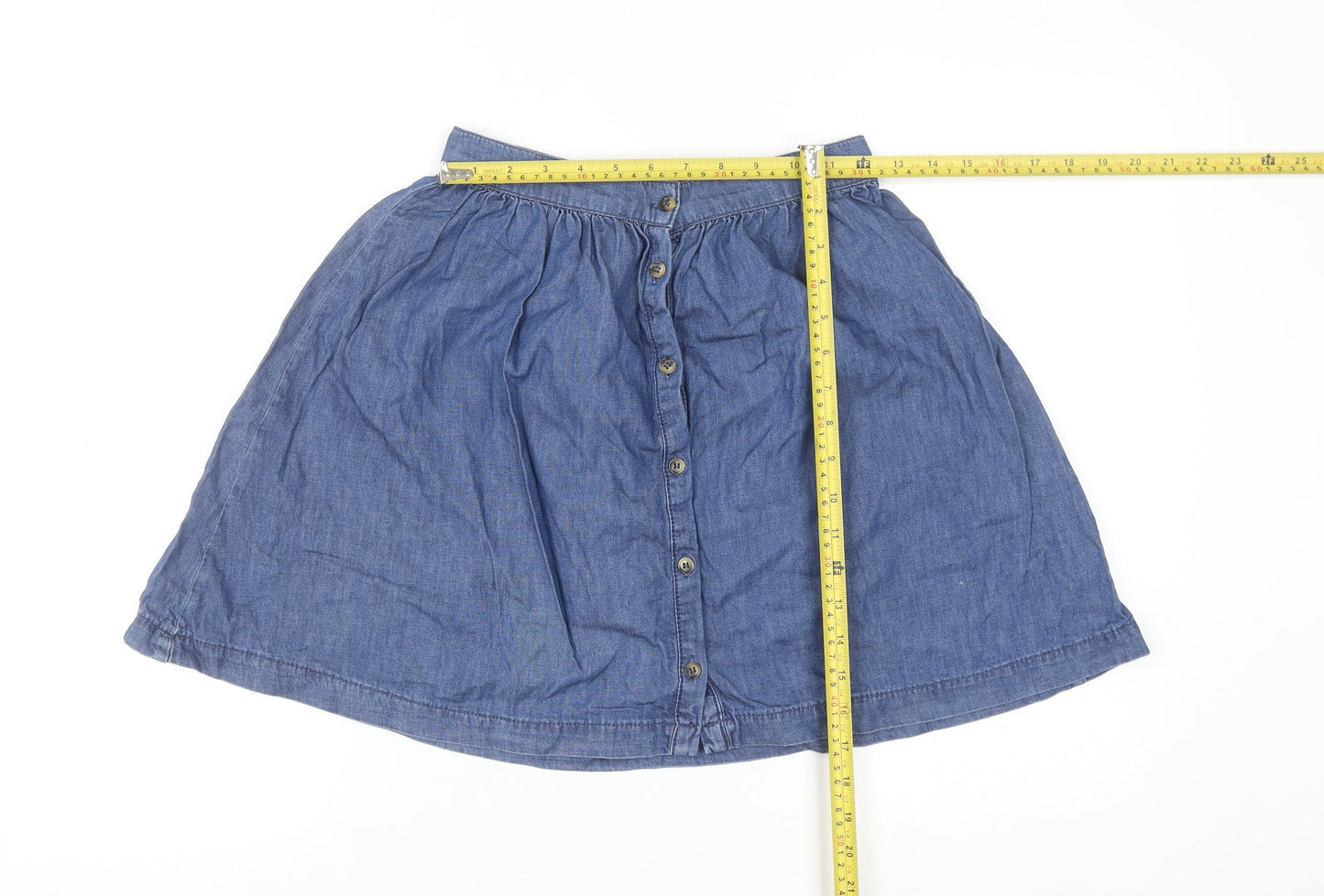 New Look Women’s Blue Denim A-Line Button Skirt UK 10