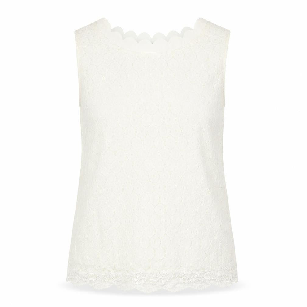 Marc Angelo Women Ivory Lace Sleeveless Blouse Size 10