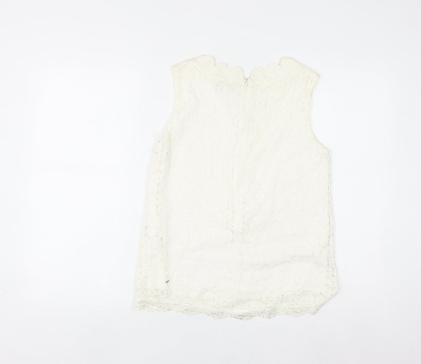 Marc Angelo Women Ivory Lace Sleeveless Blouse Size 10