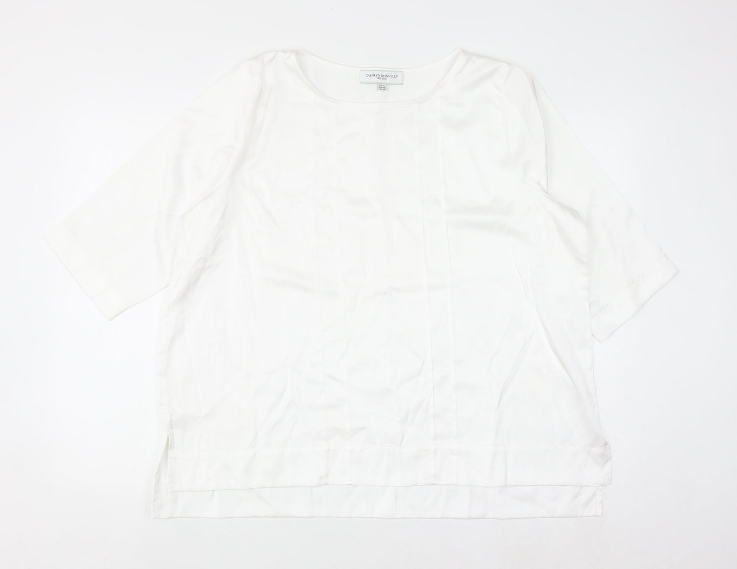 Carolyn Donnelly The Edit Women's White 3/4 Sleeve Viscose Blouse Size 18