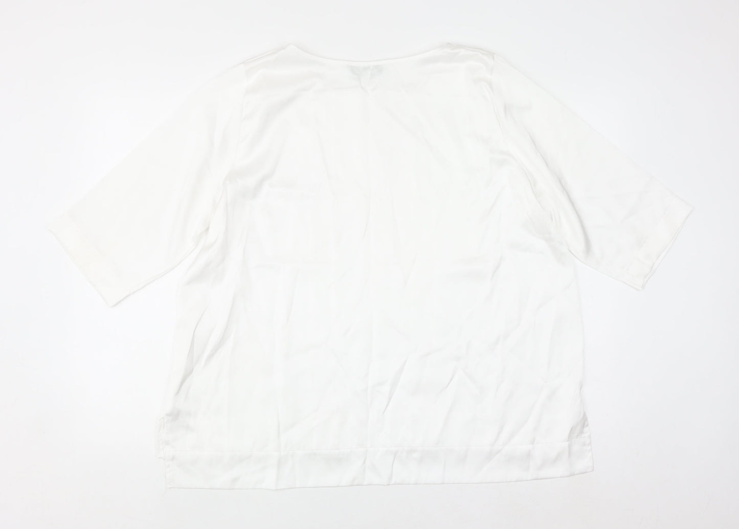 Carolyn Donnelly The Edit Women's White 3/4 Sleeve Viscose Blouse Size 18