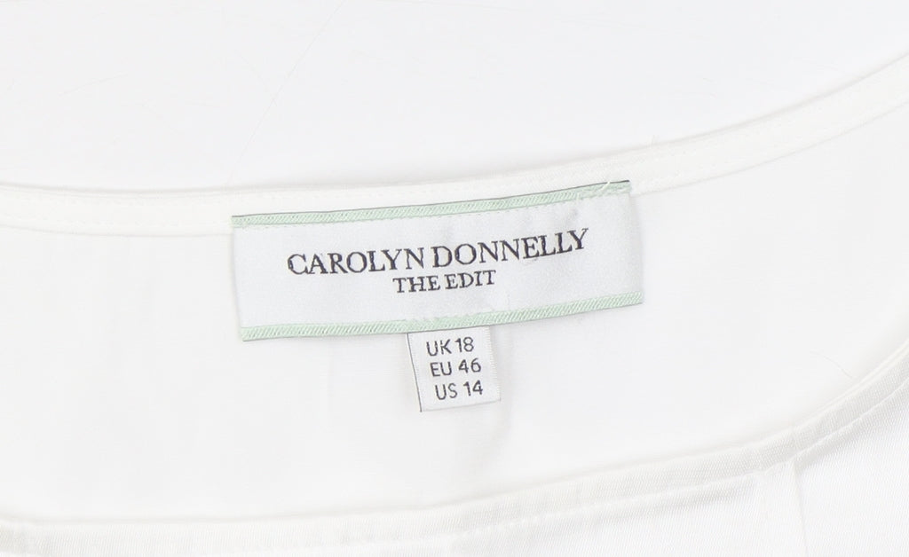 Carolyn Donnelly The Edit Women's White 3/4 Sleeve Viscose Blouse Size 18