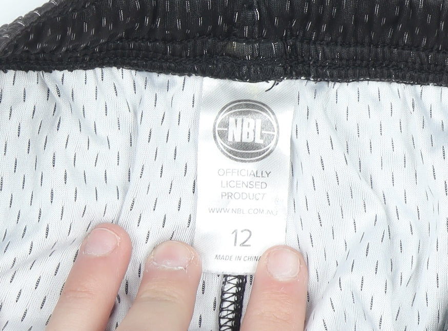 NBL Womens Black Athletic Basketball Shorts Size 12