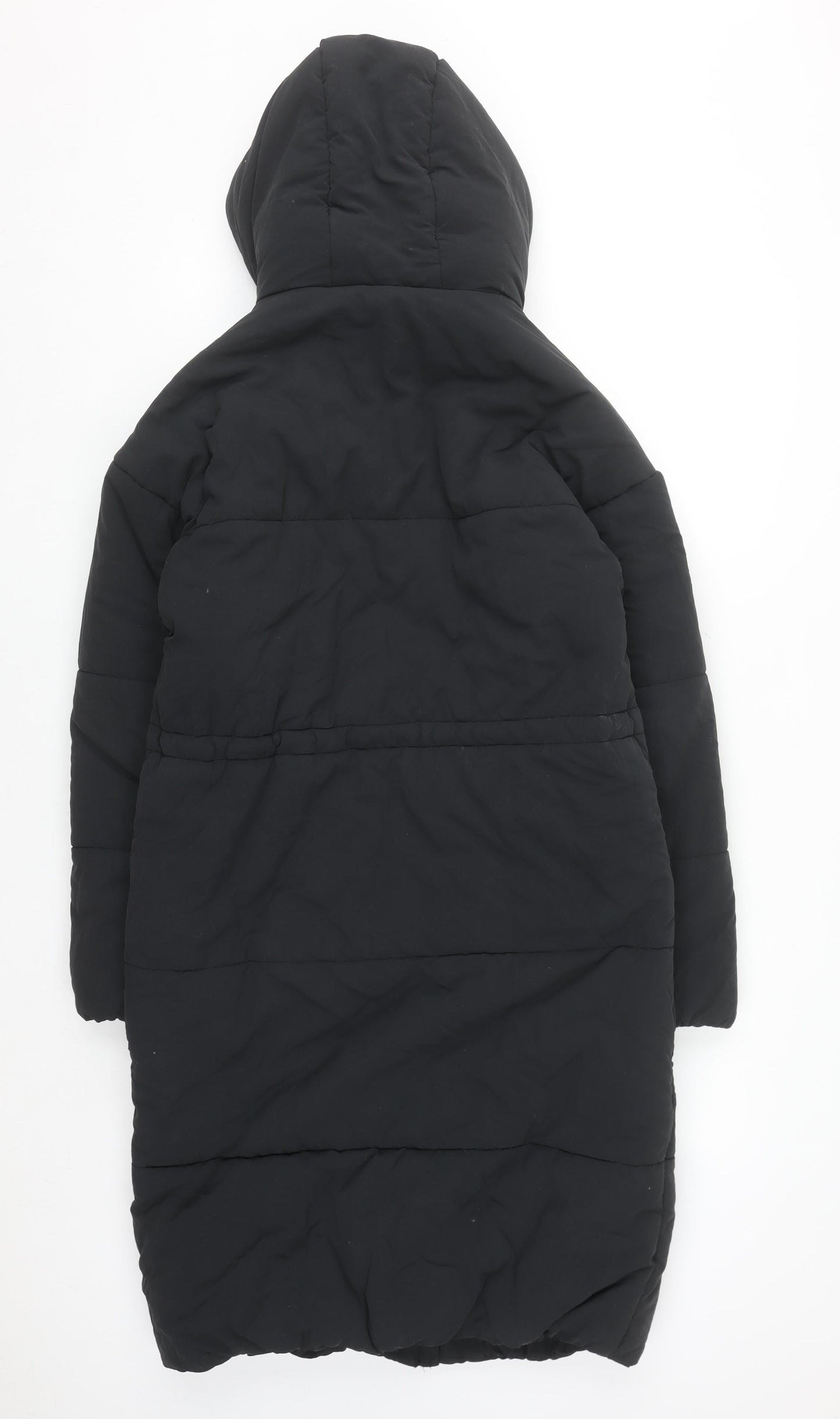 Marks and Spencer Women's Black Long Puffer Coat Size 6 Hooded Stormwear