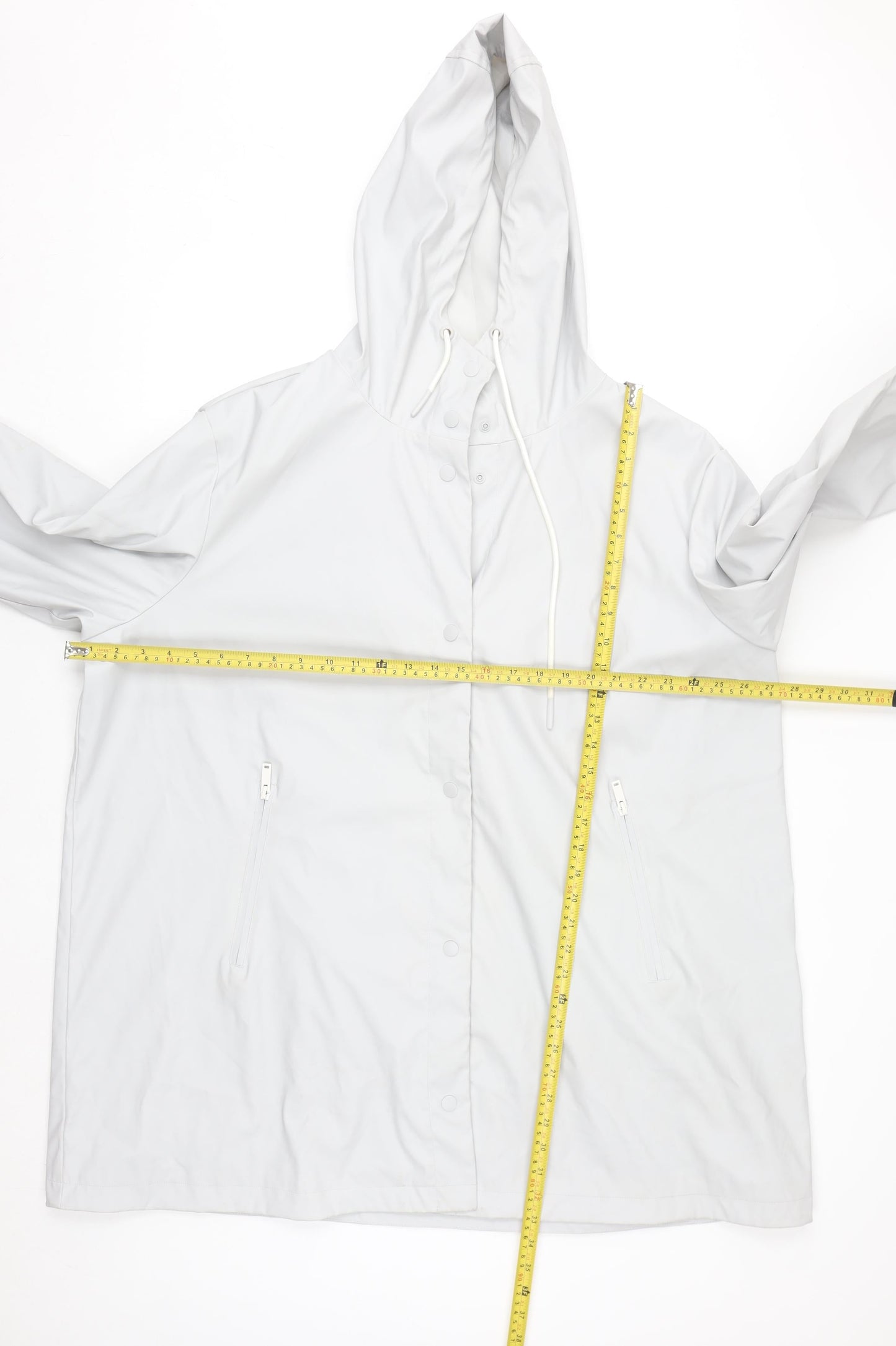 Dunnes Stores Women’s White 2XL Hooded Waterproof Rain Coat Jacket