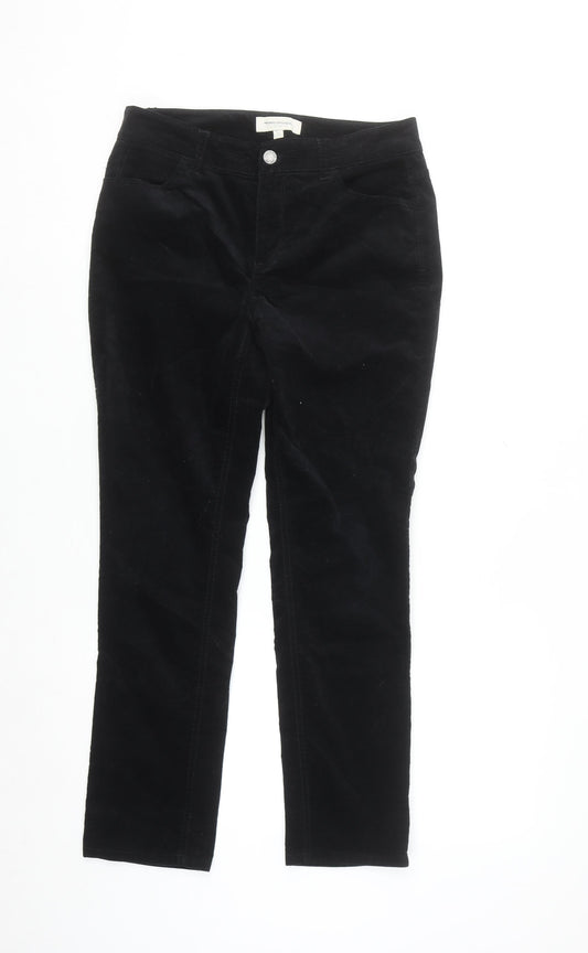 Talbots Petites Black Corduroy Straight Leg Trousers Womens Size 6P