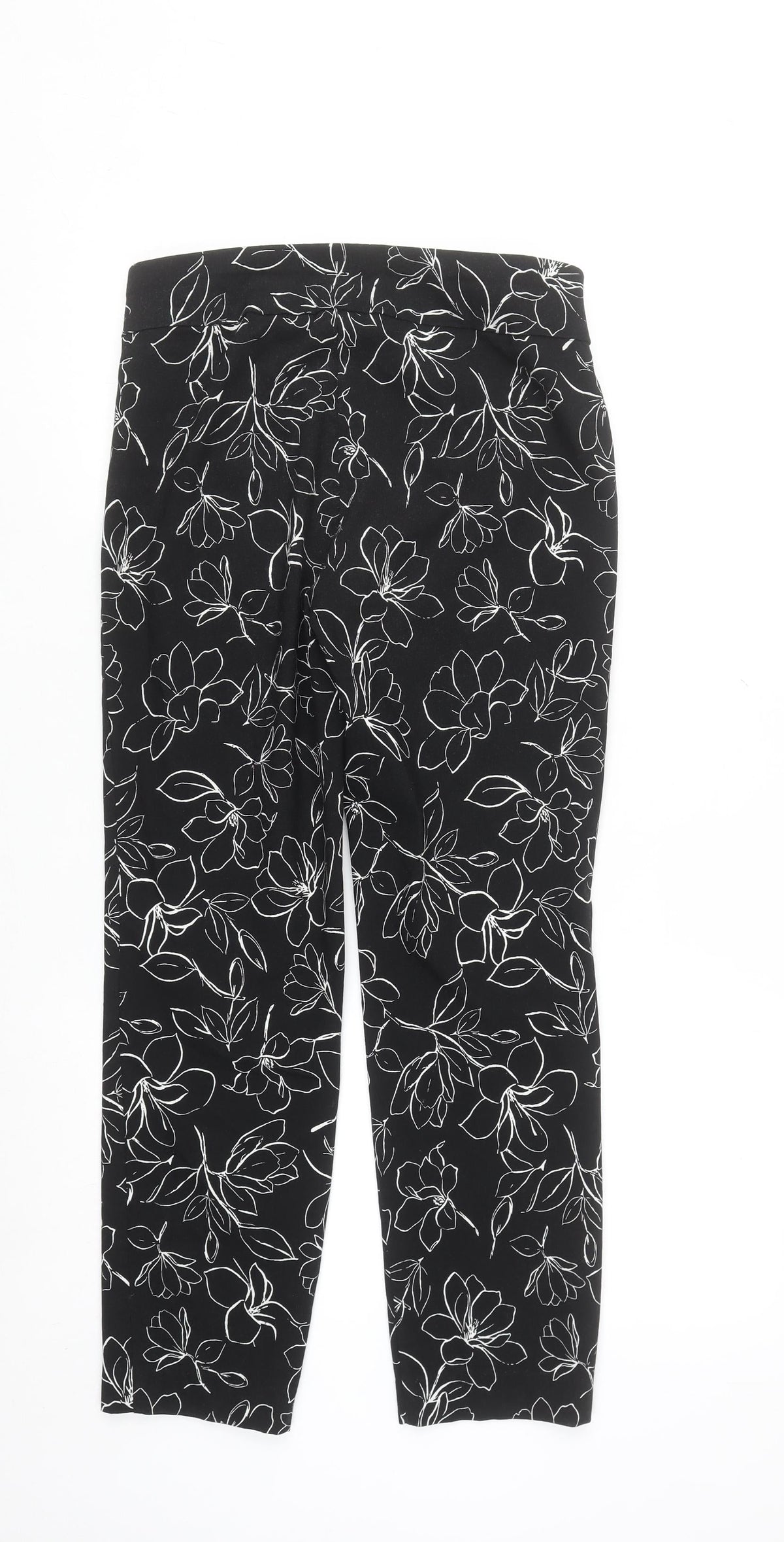 Premise Womens Black Floral Cropped Slim Trousers XS