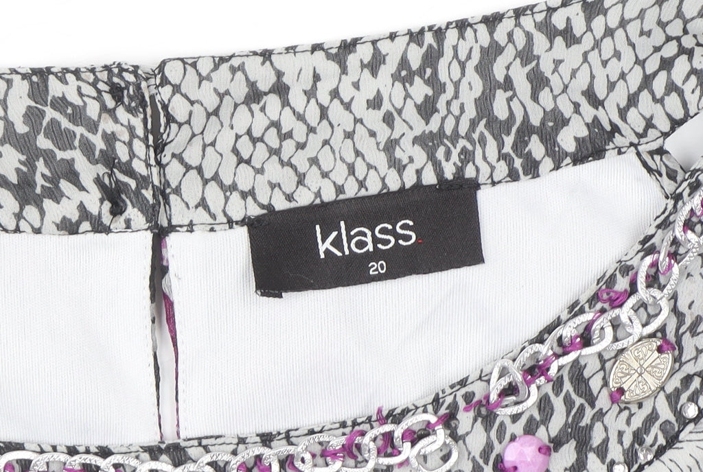 Klass Women's Multicoloured Halter Beaded Chiffon Blouse Size 20