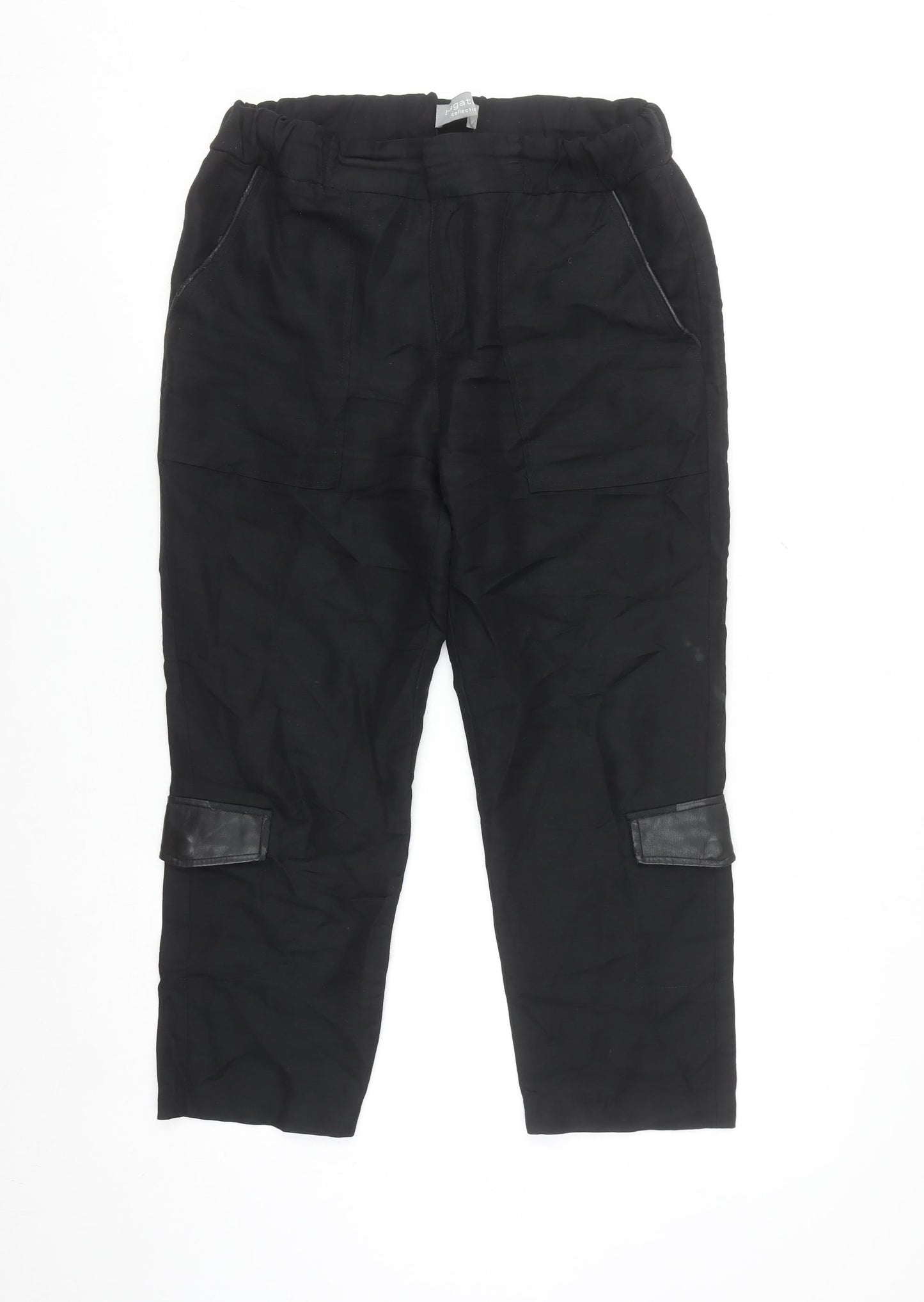 Bagatelle Collection Women's Black Cargo Trousers Size S Elastic Waist