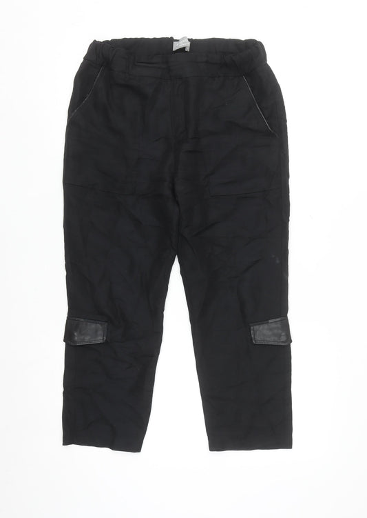 Bagatelle Collection Women's Black Cargo Trousers Size S Elastic Waist