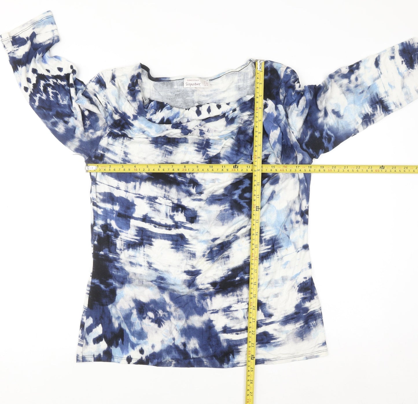 Dunnes Stores Signature Blue Abstract Viscose Tunic Top Women’s UK 16