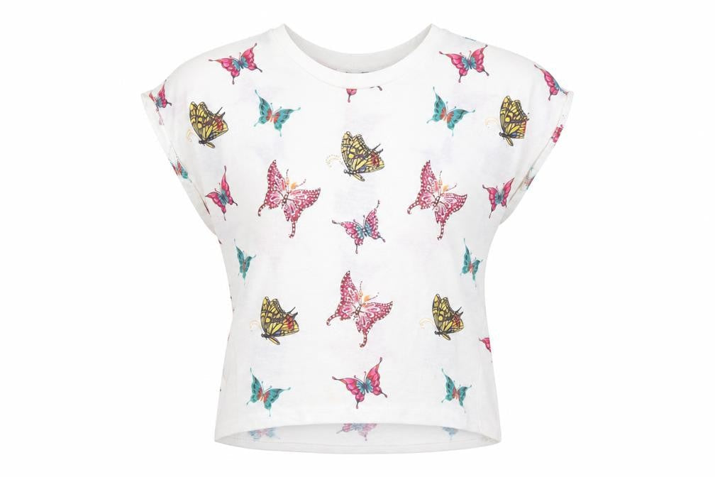 Stella Morgan Womens White Butterfly Print Pullover Jumper Size 10